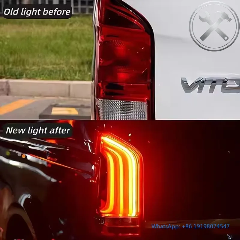 

Factory Direct 2016-2023 Compact Van W447 Full LED Taillights Assembly Clear Lens Brake Position Light 6000K Waterproof Auto P
