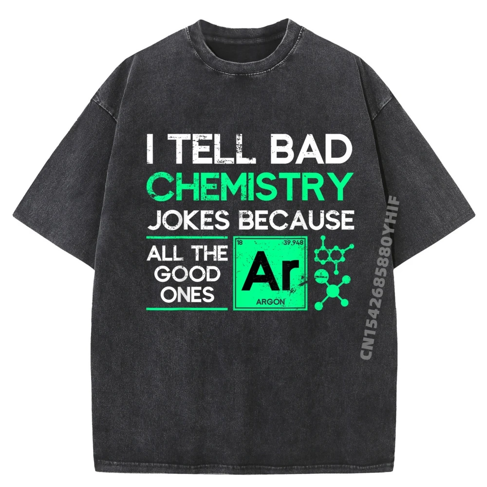 

Funny Chemistry Teacher Science Gift Chemistry Graphic Shirts Men Printed T-Shirt Retro Washed Shirt Washed Design