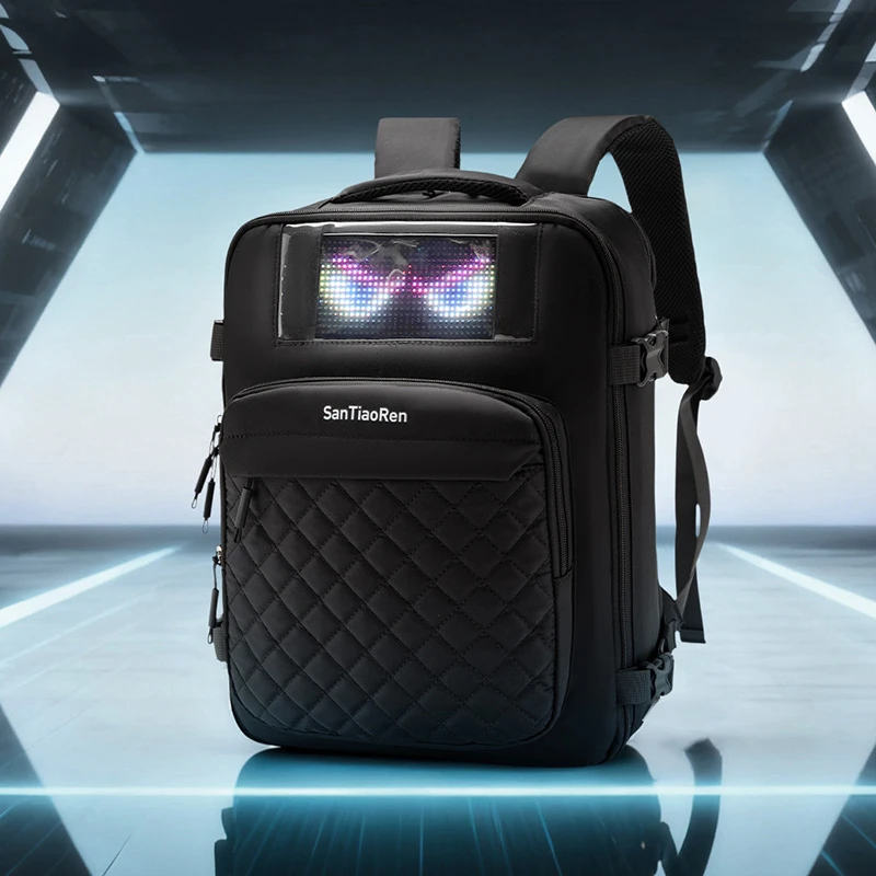 Fitness Backpack, Outdoor Backpack, Large Capacity Computer Bag, Layered Storage, Light-Emitting