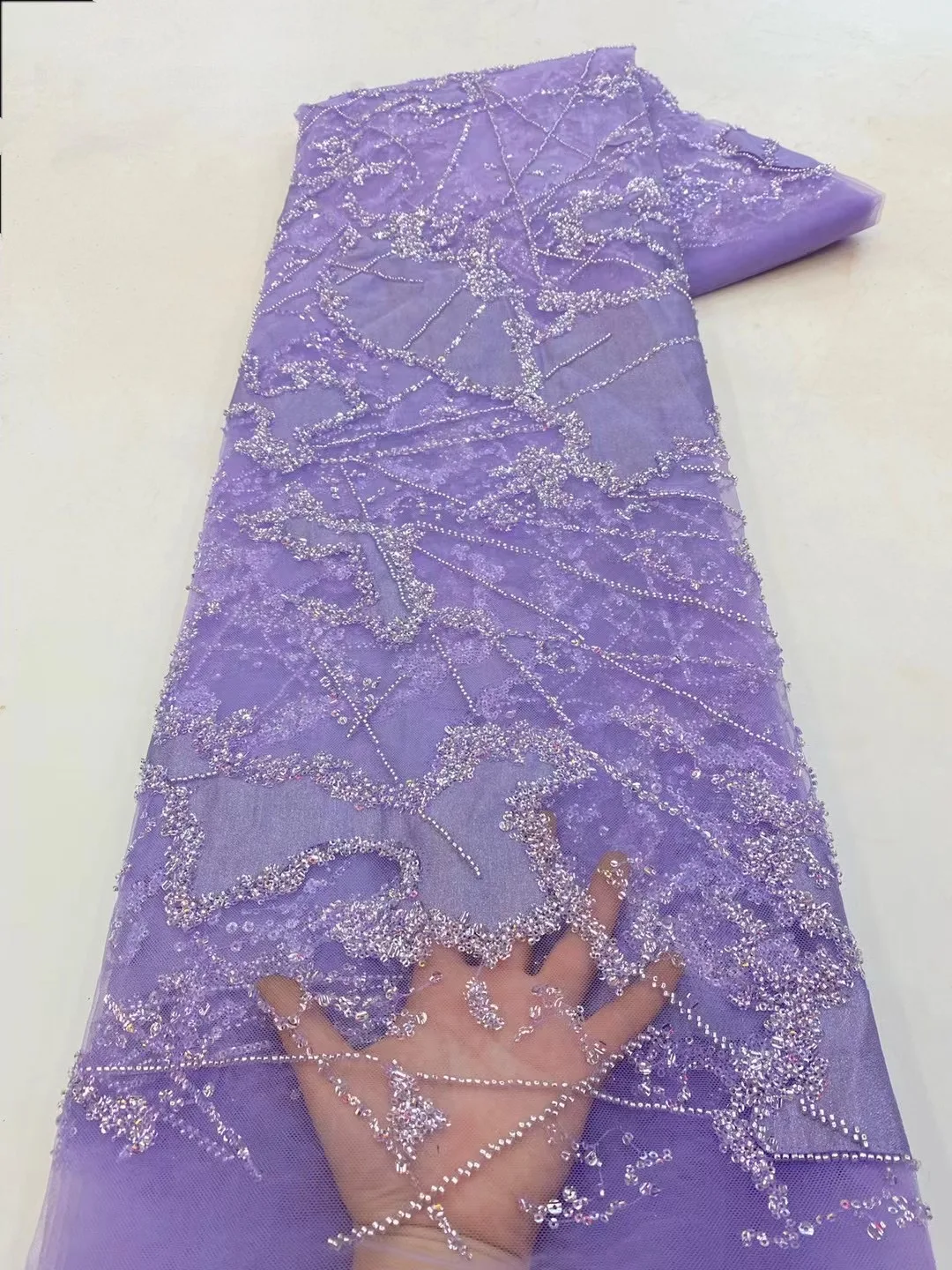 여성 최신 프랑스 비즈 네트 레이스 원단, 스팽글 아프리카 우아한 튤 레이스 파티 웨딩 드레스 재봉 소재 메쉬 비즈