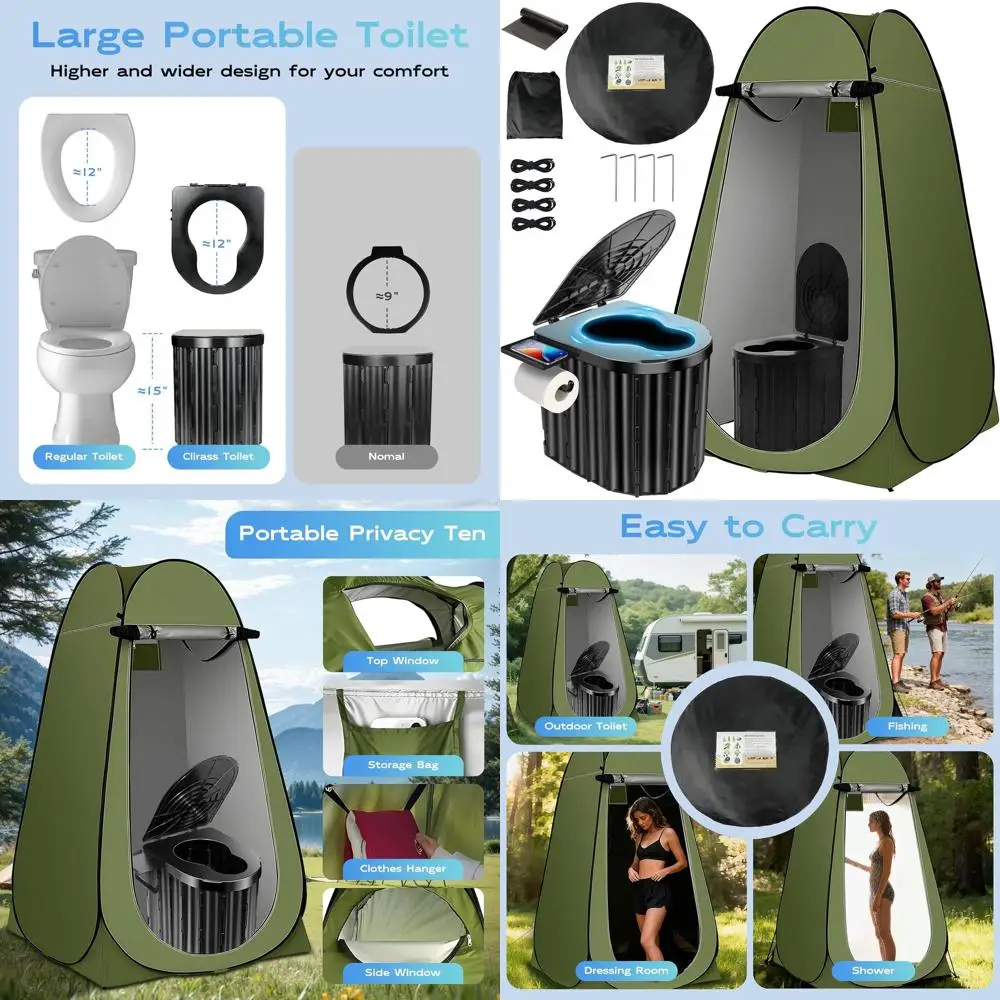 

Portable Outdoor Pop-Up Privacy Tent for Camping Toilet, Shower, and Dressing, Ideal for RV, Beach, and Fishing Adventures