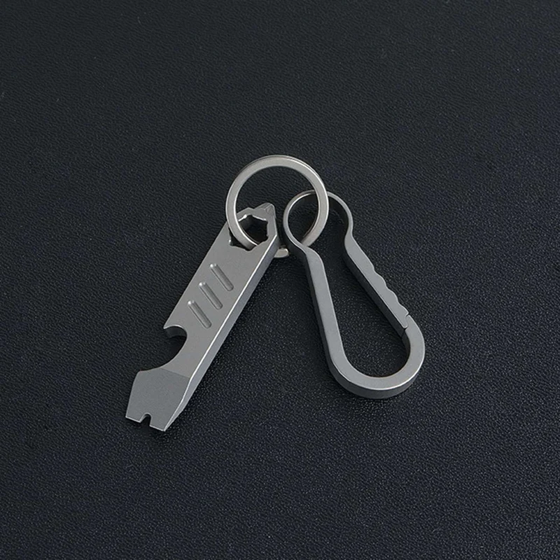 N15R-2X TC4 Titanium Alloy Crowbar Bottle Opener Graduated Scale Wrench Outdoor Tools Multifunction Camping Gear