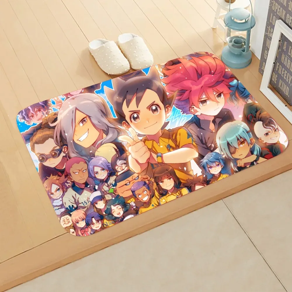 I-Inazuma E-Eleven Floor Mat Graphic Printed Flannel Doormats for Bathroom Kitchen Entrance Carpet Home Decor