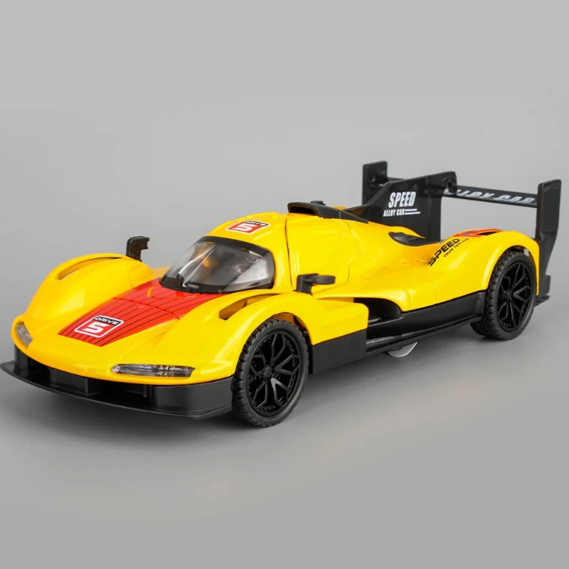 1/32 Le Mans 963 coche de carreras de aleación modelo niños niño vehículo de juguete regalo de cumpleaños Diecast Metal miniatura Voiture decoración del hogar