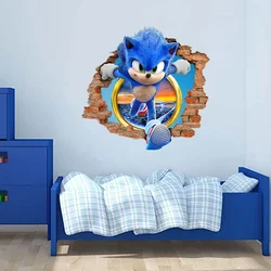 Sonic karikatür Sticker PVC duvar kağıdı oyunu Poster 3D üç boyutlu anlamda serin ve göz kamaştırıcı özgünlük Anime sahip