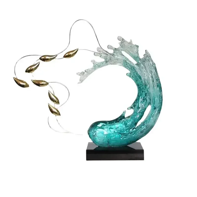 Modern creative home living room entrance ornaments transparent resin spray sculpture hotel model room decorative art