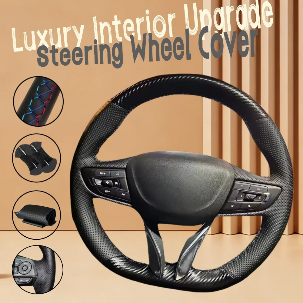 

Customize Non-Slip Comfortable Carbon Fiber Leather Car Steering Wheel Cover Pro 2022-2023 Steering Wrap Cover For Buick Verano