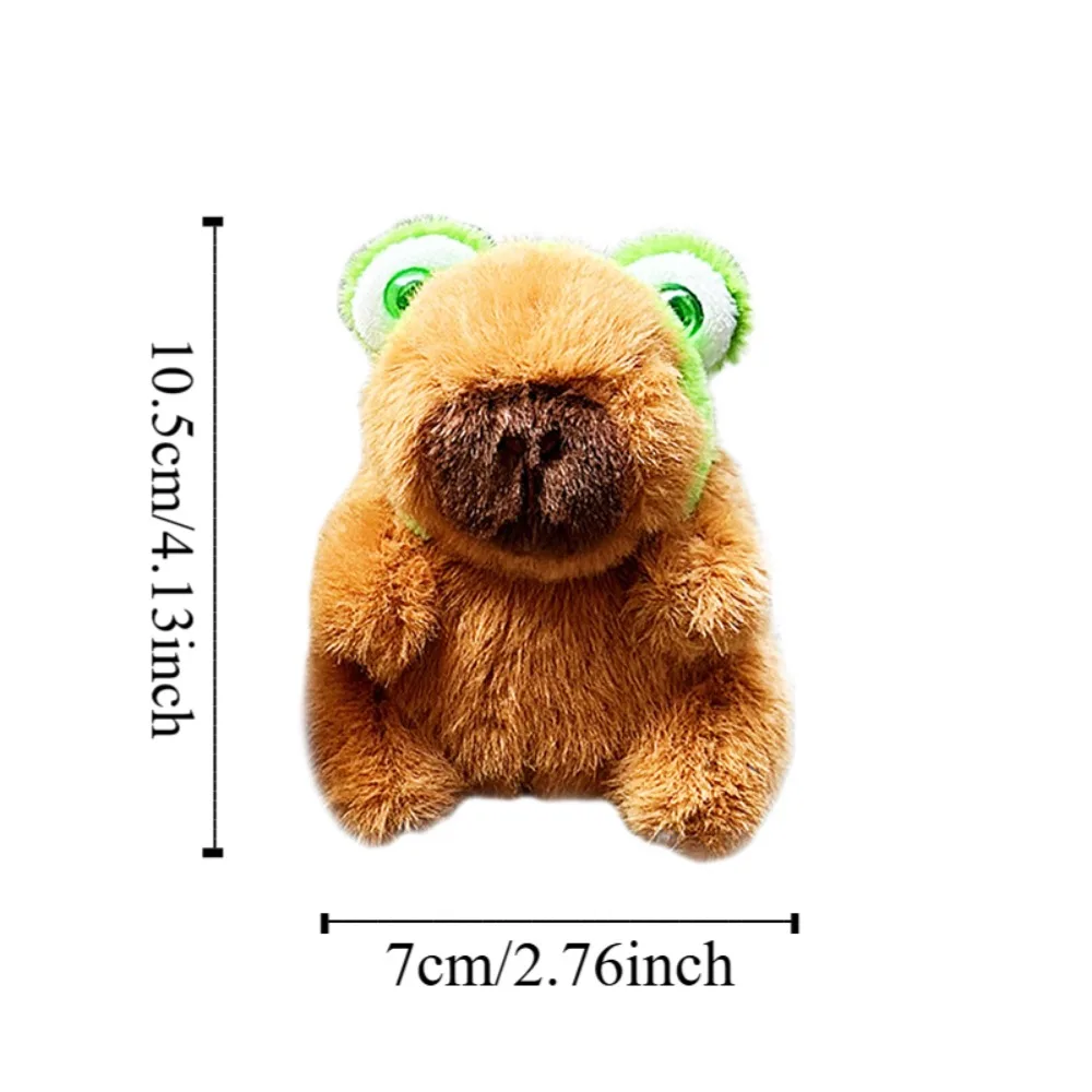 Funny Soft Capybara Key Ring Fur Cross Dressing Plush Capybara Pendant PP Cotton Doll Cartoon Animal Keychain Bag Pendant