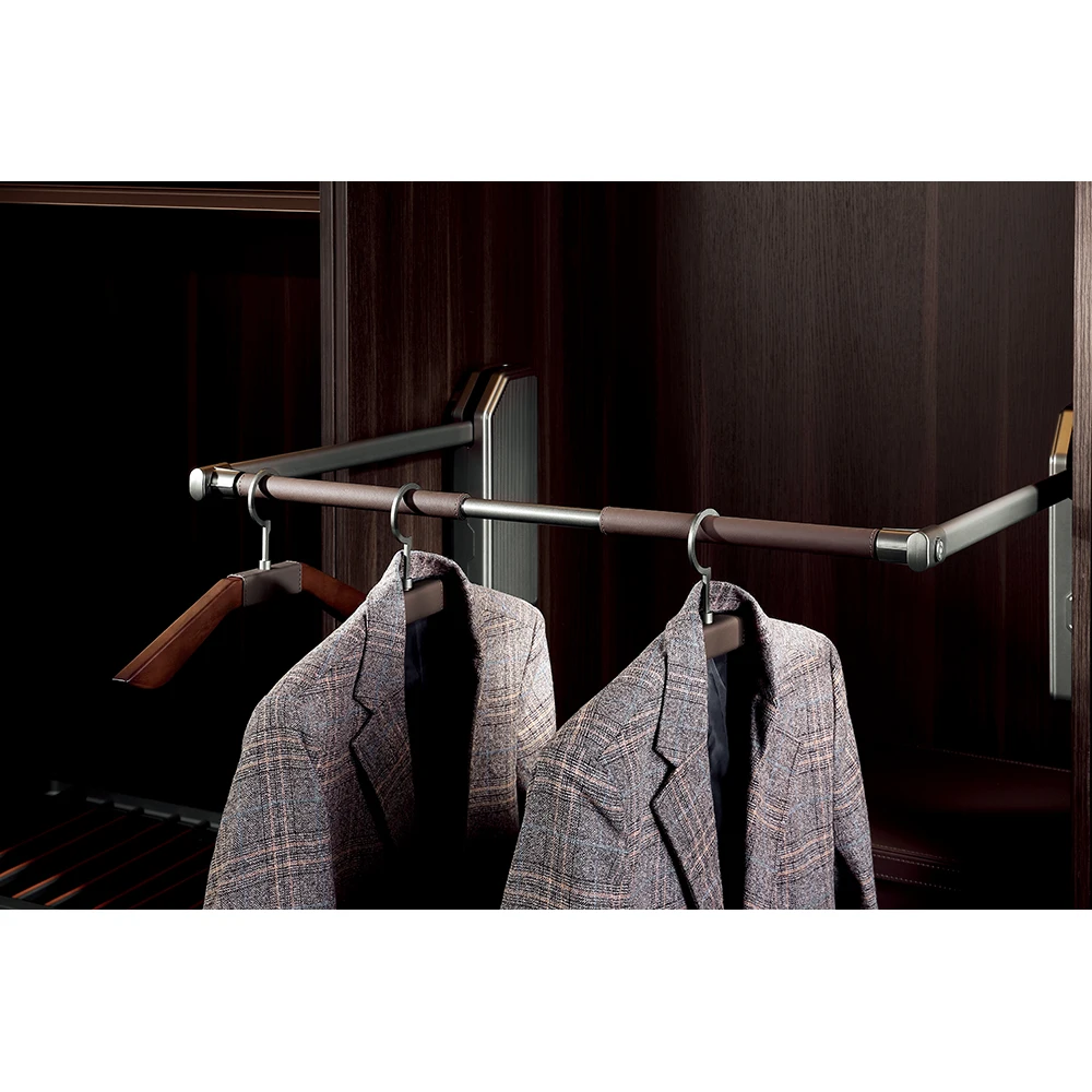 Wardrobe Hardware Accessories Smart Electric Lifting Hanger Rod Metal Soft Close Guide Rail