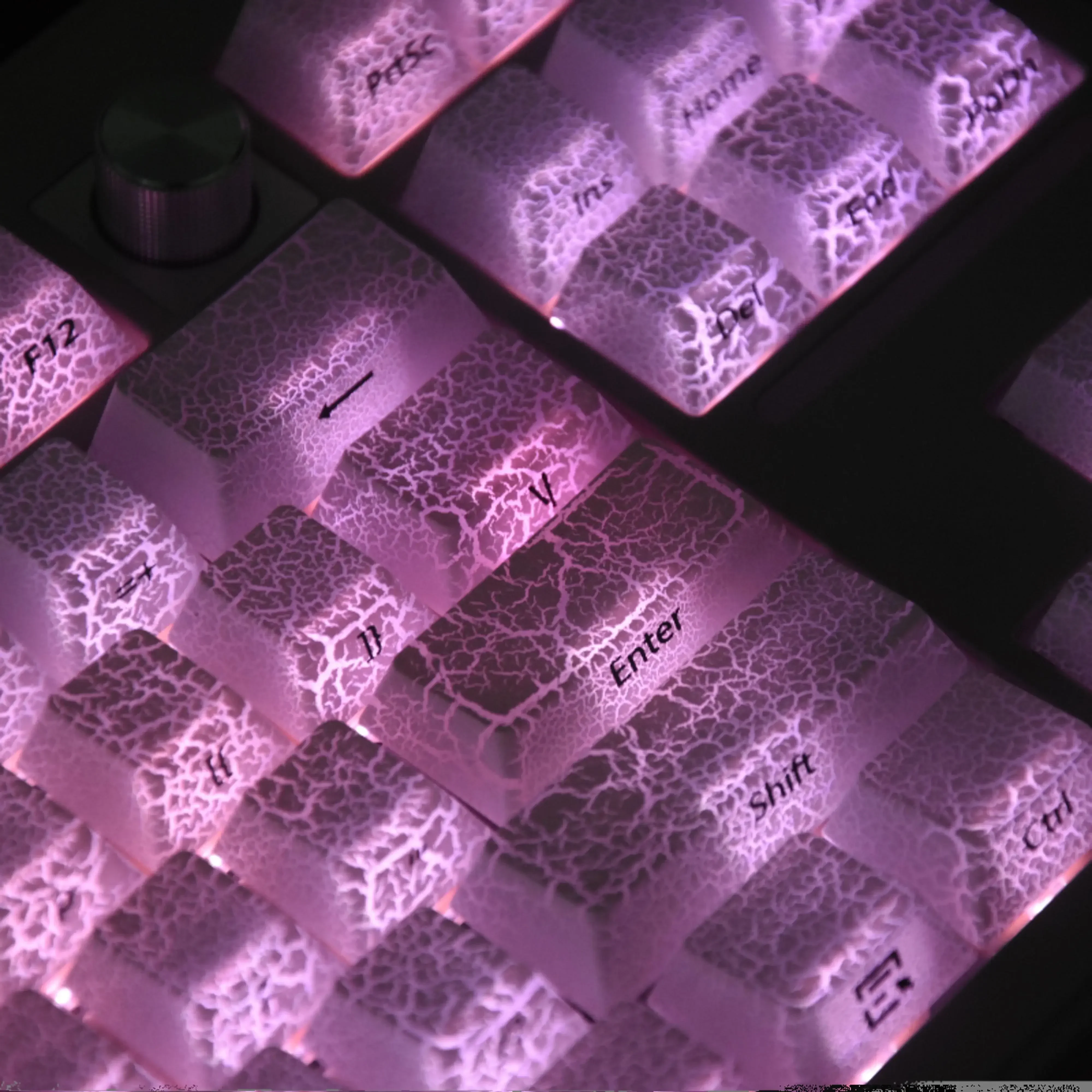 Fission-White Ice Crack 3.0 Keycap Irregular Bump Texture Snow Melt PC Plus Inkjet 123 Keys