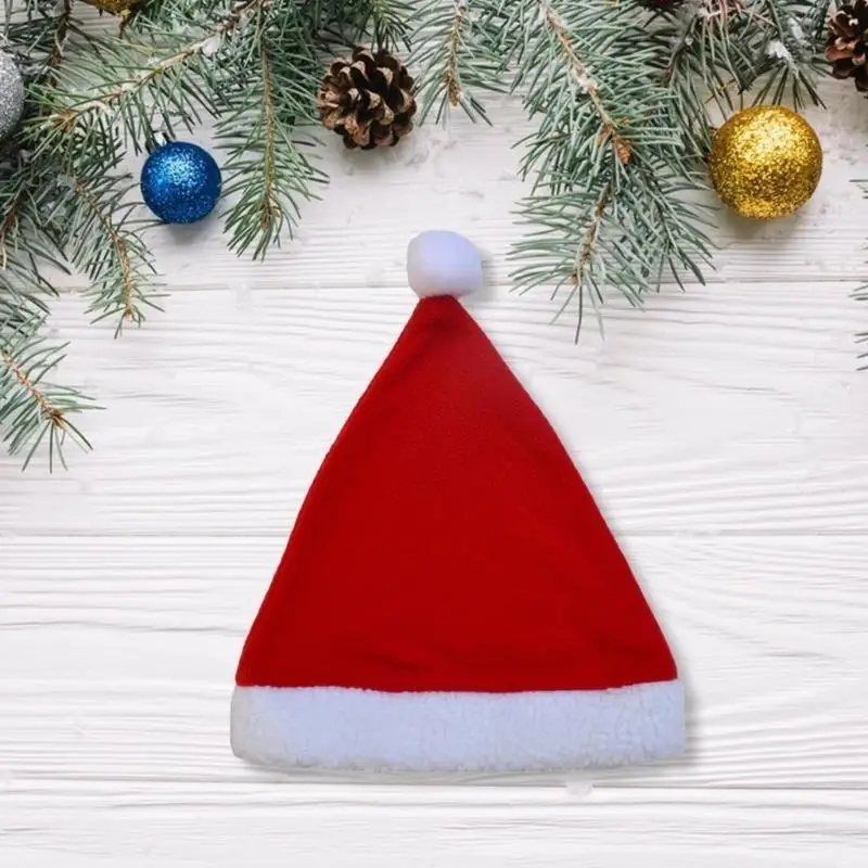 قبعات أغطية رأس عيد الميلاد من القطيفة 652F سميكة من القطيفة لحفلات عيد الميلاد للعام الجديد