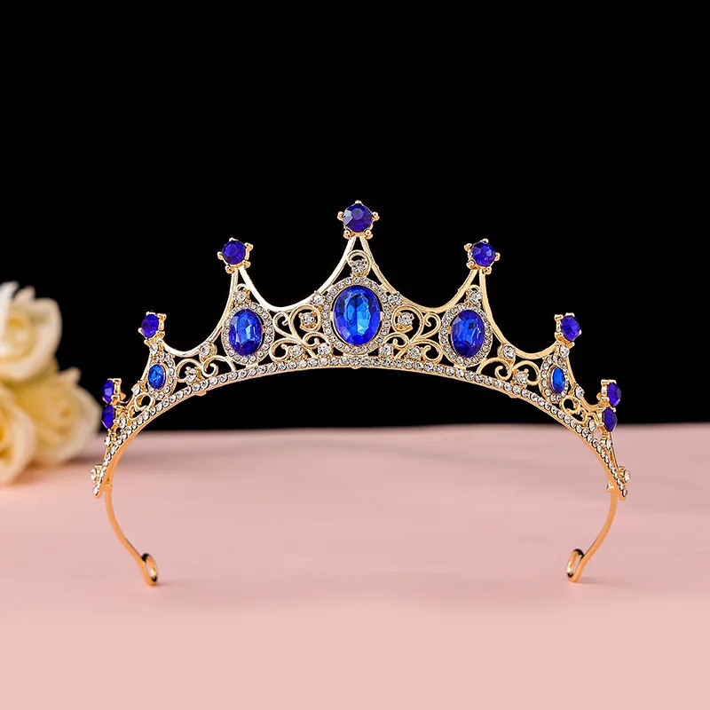 

Роскошные элегантные аксессуары для волос с бриллиантовой короной Ab, тиара для женщин, вечерние красные, фиолетовые, со стразами, свадебные украшения в стиле барокко Danisa, подарки