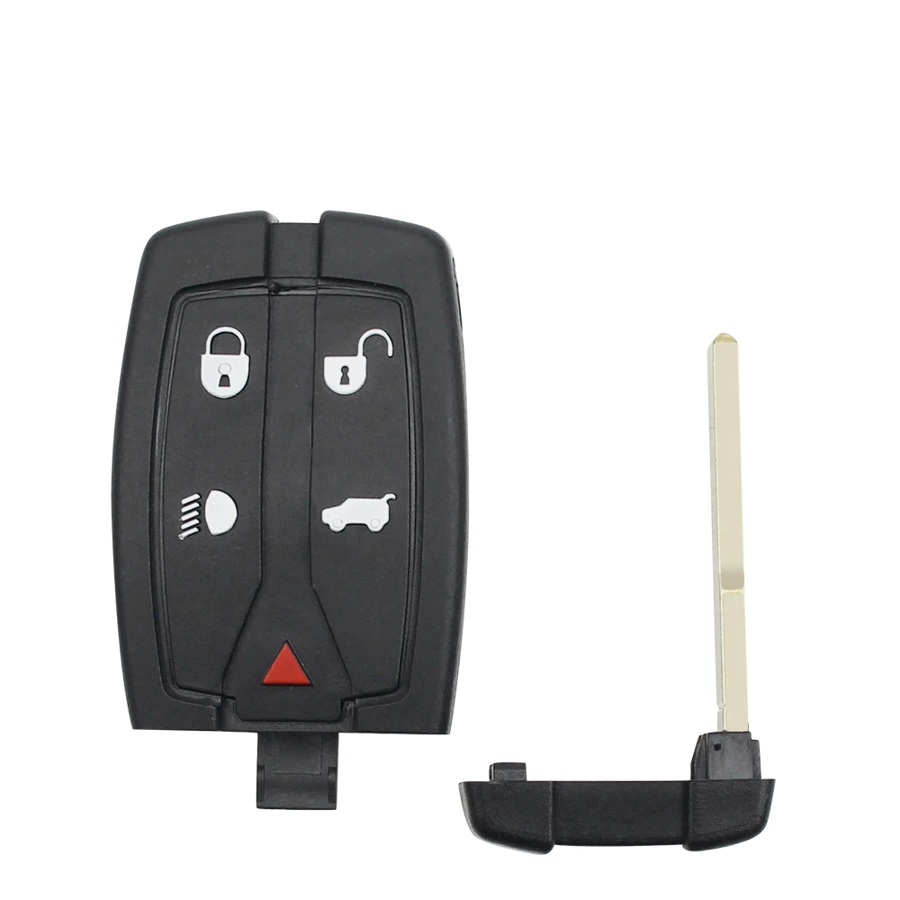 KEYYOU-funda de llave de coche para Land Rover Freelander 2, mando a distancia inteligente, Fob 433/315 Mhz, 5 botones con hoja pequeña sin cortar