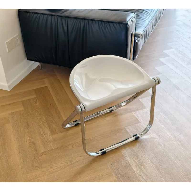 Vintage Acrylic Folding Chair Clear Vanity Stool for Coffee Shop Photoshoot Furniture Set furniture