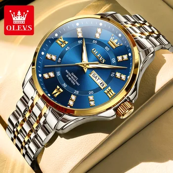 OLEVS men&#x27;s warp business fashion gentleman quartz wristwatch waterproof luminous date week original watch for man new trend