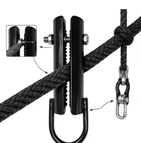 1.5 Inch Climbing Rope Clamp Hook Rig Attachment Clasp Fitness Strength Training Workout Accessory for Sports And Outdoors