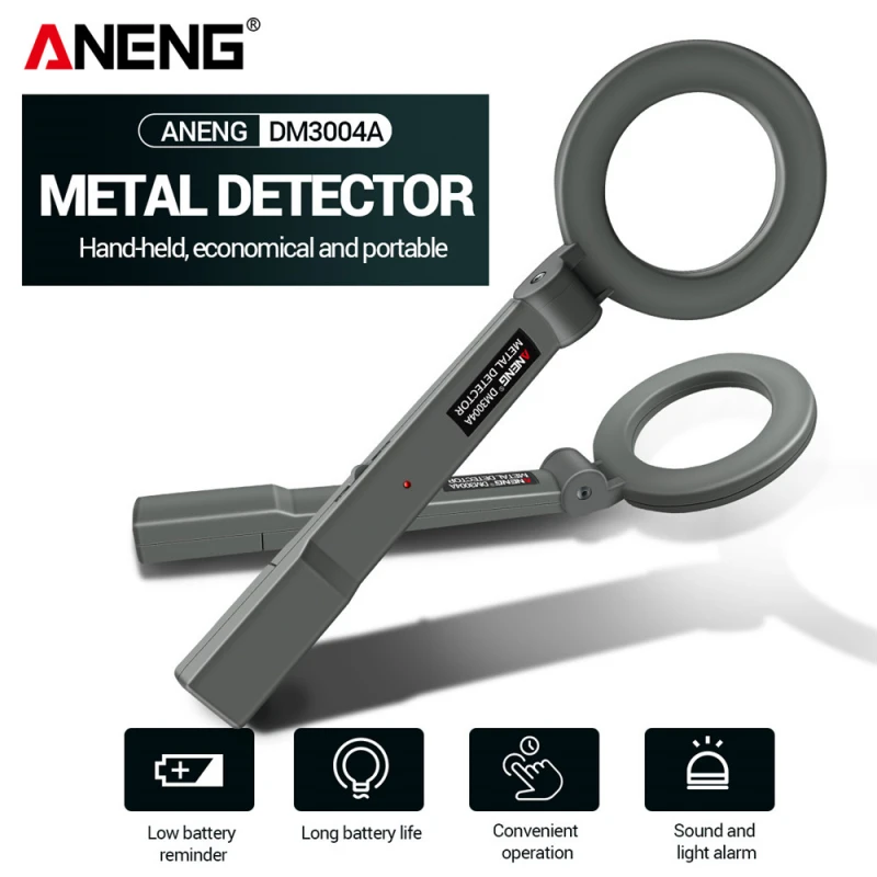 Portable Metal Detector ANENG DM3004A High Sensitivity Body Search Handheld Security Intelligently Adjust Objects Distance Tools