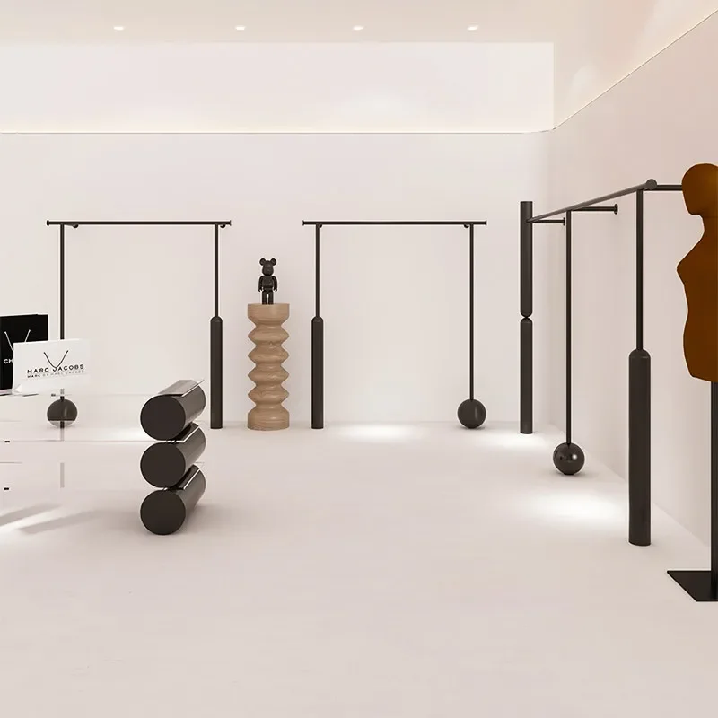 

AdvancedClothing Store Display Rack Women's Clothing Store Clothes Display Rack Wall Hanger Matte Black Nakajima Display Tablecl
