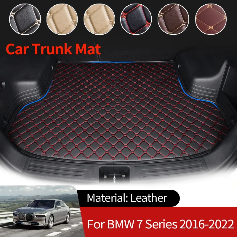 

Leather Car Boot Liner Cargo Rear Trunk Mats Luggage FLoor Tray Waterproof Carpets for BMW 7 Series G11 2016~2022 Accessories