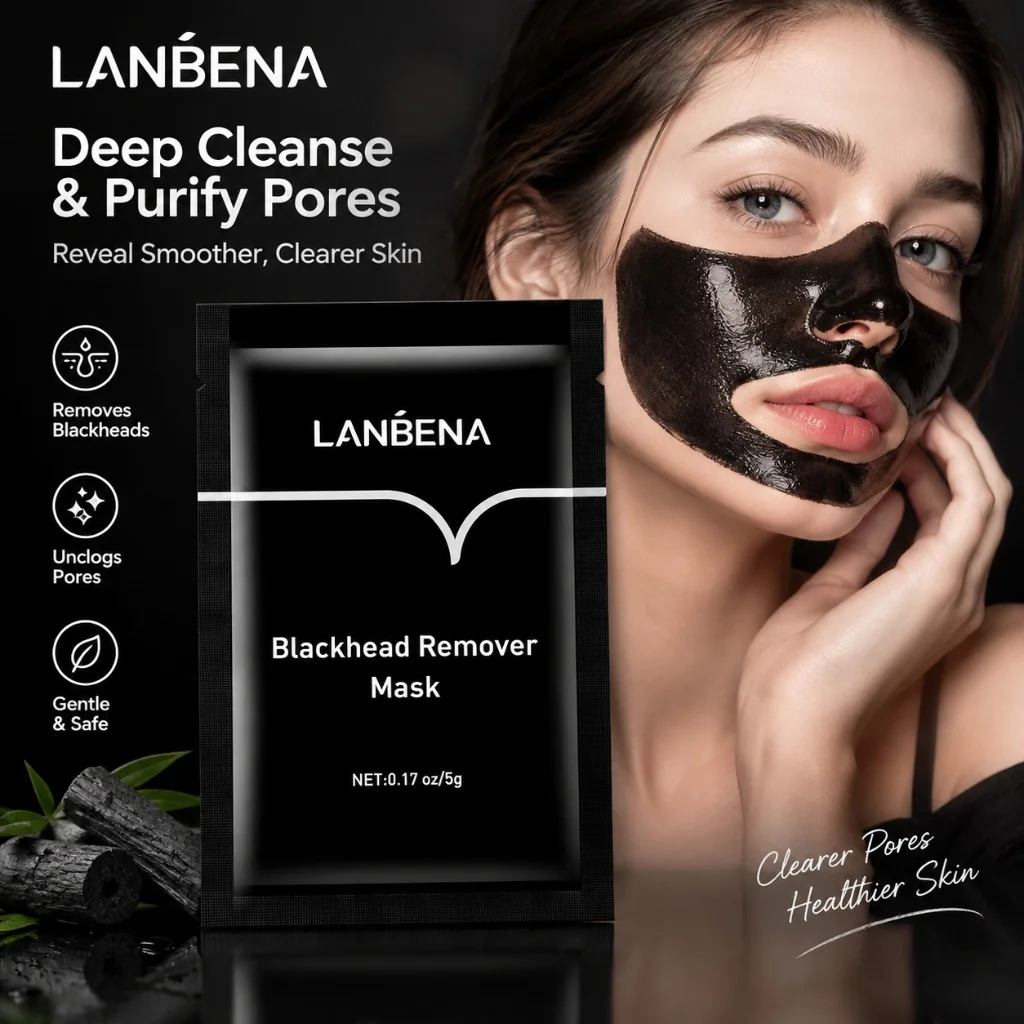 LANBENA Bamboo Charcoal Pore Peel Off Mask Clear Nose Blackheads Deep Cleansing Hydration Refine Uneven Facial Skin Surface