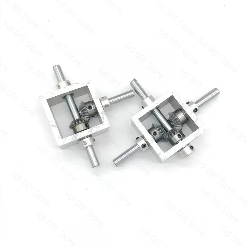 90 Degree Right Angle Gearbox 1 to 1 Bevel Gear Drive Module with Dual Output Shaft
