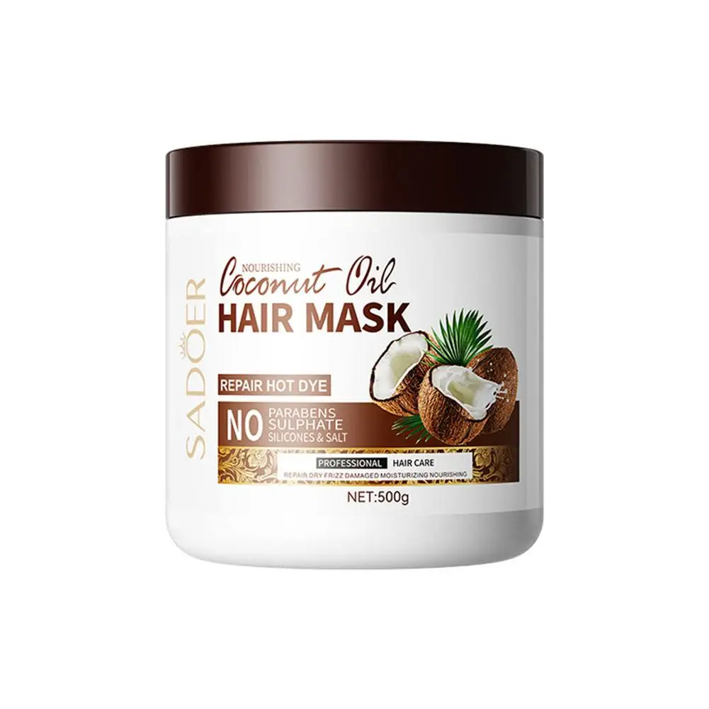 500g Anti-frizz Leave-in Coconut Conditioner For Damaged Hair Moisturizing Hair Nourishing Hair Care Repair Hair Y8u7