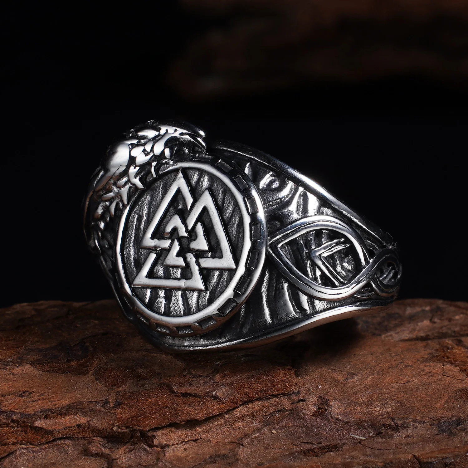 Stylish Men's Norse Mythology Ring - 316L Steel 3D Eagle Design