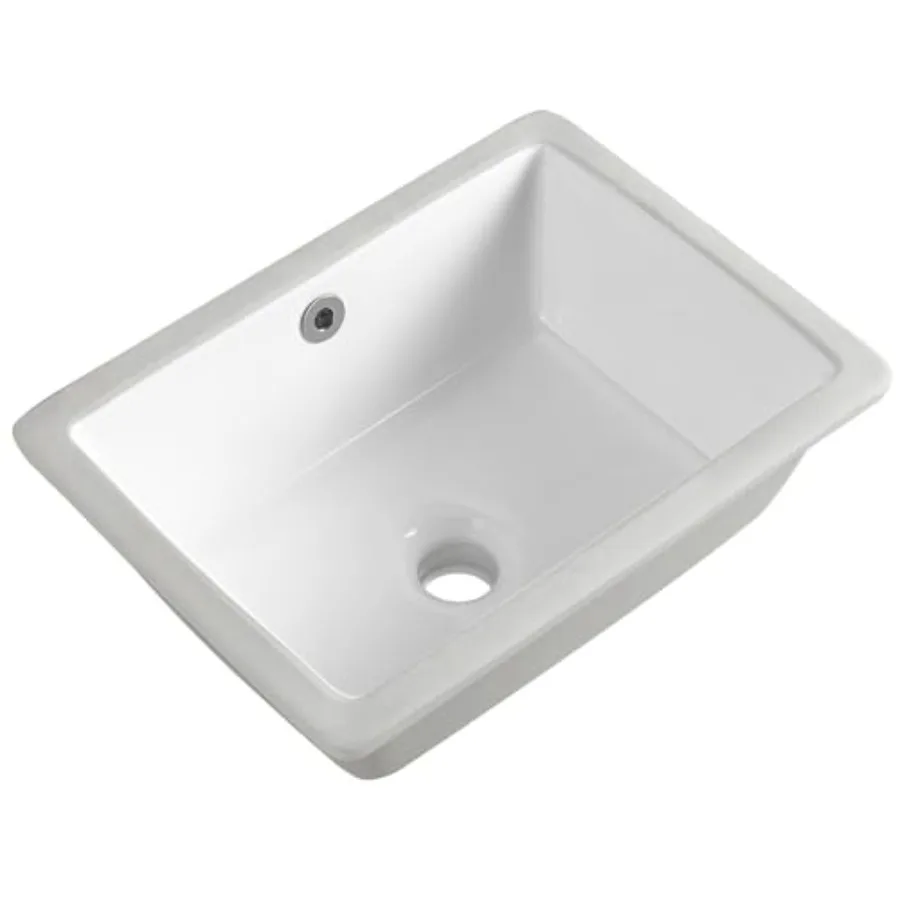 

16 Inch Undermount Bathroom Sink Small Rectangle Undermount Sink White Ceramic Under Counter Bathroom Sinks with Overflow