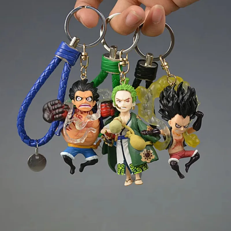 ONE PIECE Monkey D Luffy Chopper Key Chains Action Figure Model Ornaments Animation Nami Wano Zoro Sanji Toys Dolls Figurine