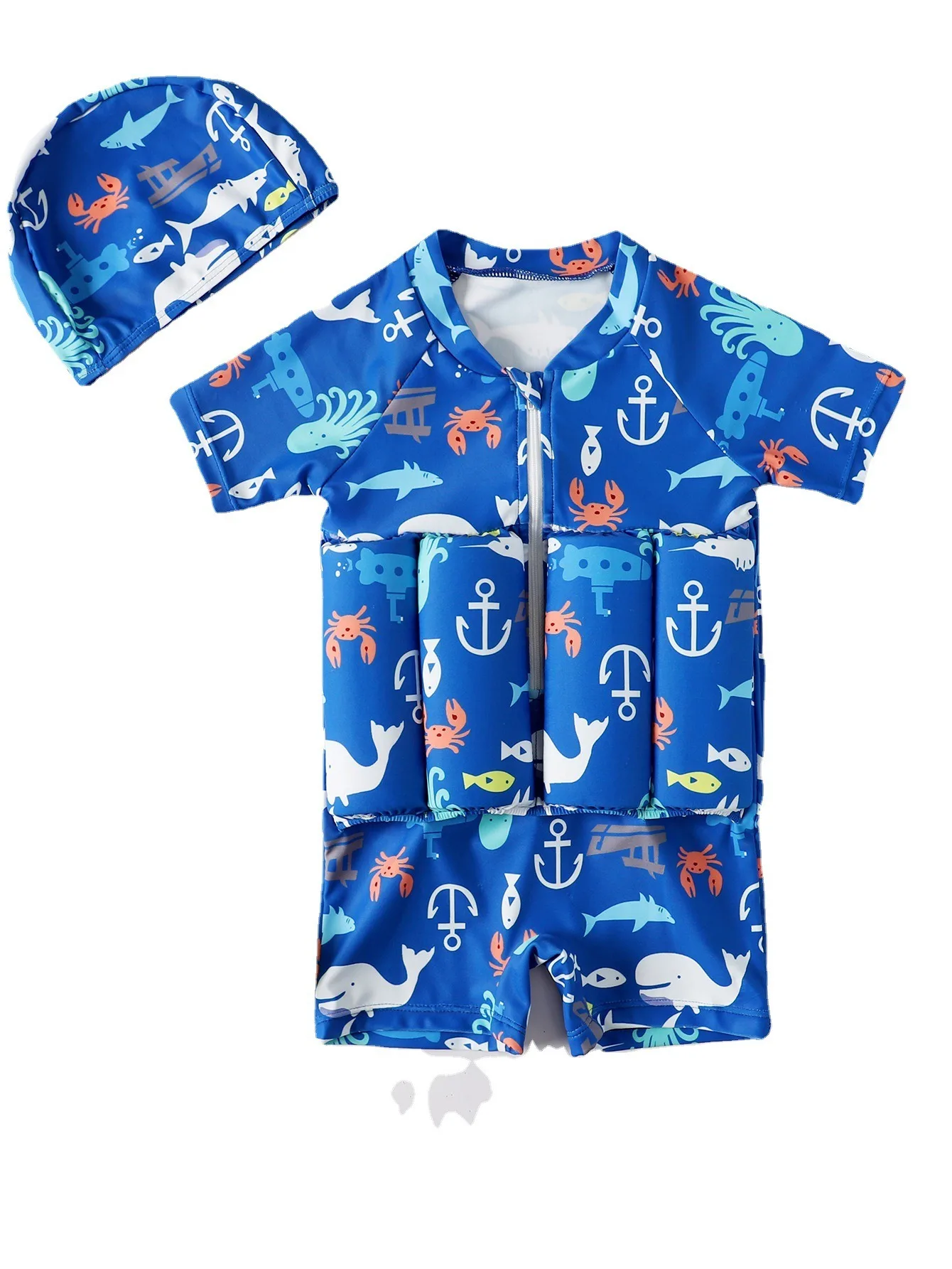 

Детский плавательный костюм с милым клубничным принтом, регулируемой плавучестью, рукавами с рюшами, для летнего пляжа и тренировок в бассейне