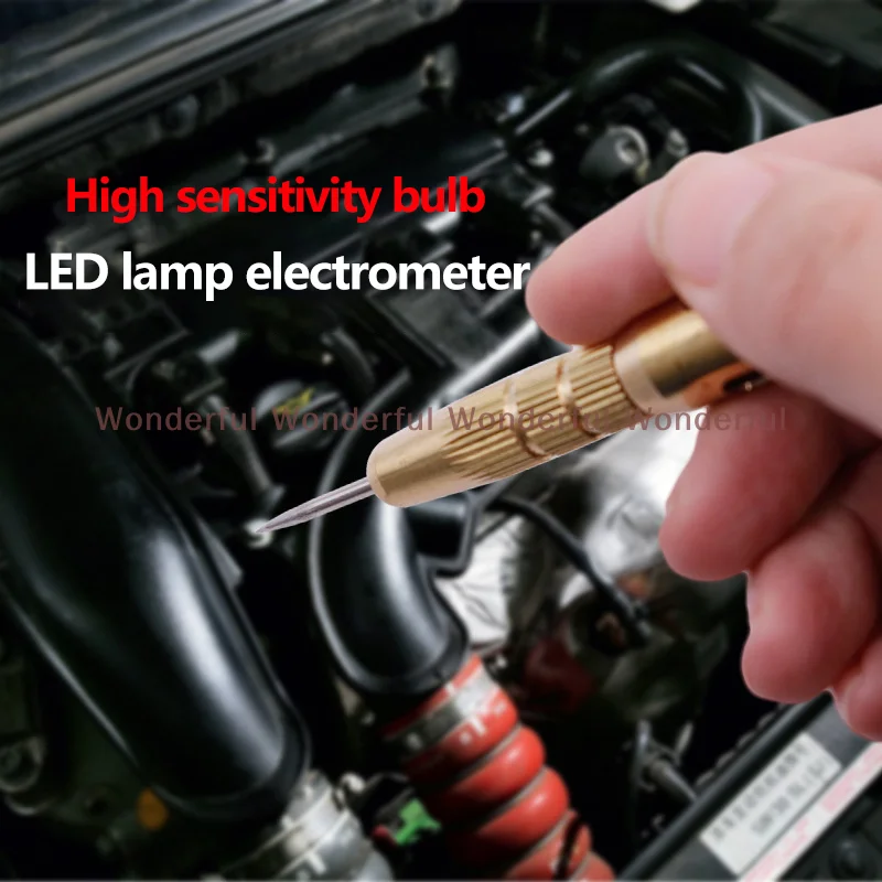 Probador de circuito de luz de coche, lámpara de prueba de voltaje, Detector de pluma, sonda, sistema de luz, herramientas de diagnóstico de prueba DC 6V 12V 24V cobre
