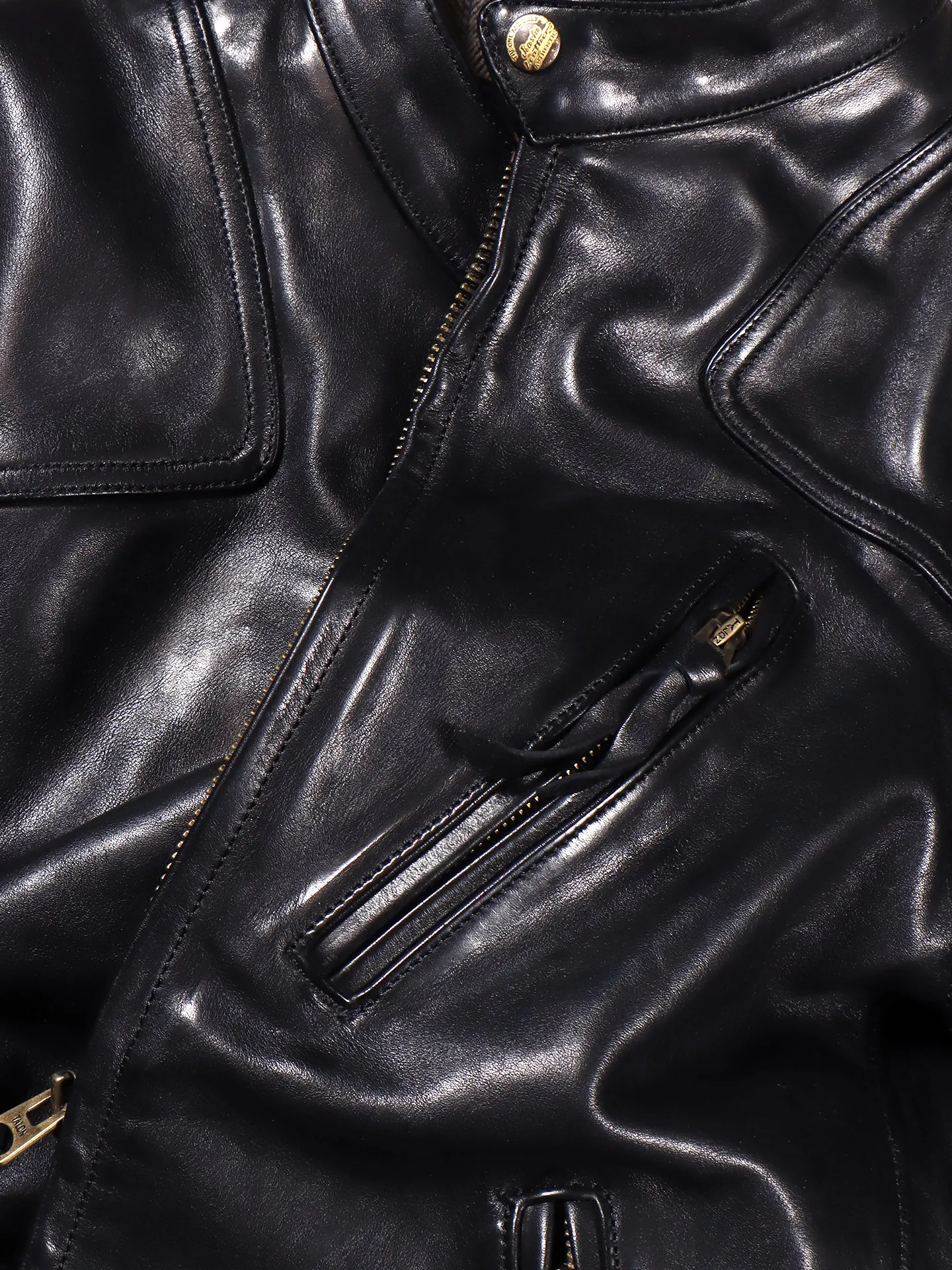Tailor Brando 1.6mm Vegetable Tanned Horsehide Men's Classic Retro Venom Genuine Leather Biker Jacket