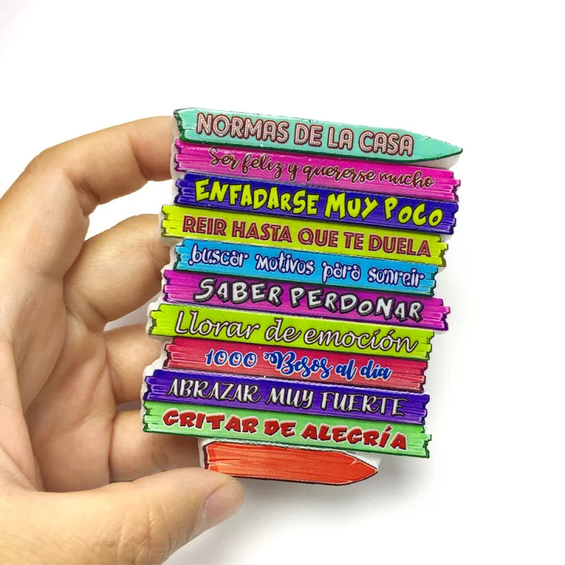 

Spanish Style Cute Fridge Magnets - 3D Resin "Normas de la Casa" Quotes, Imanes Pequeños, Room Decorations, Strong Magnet