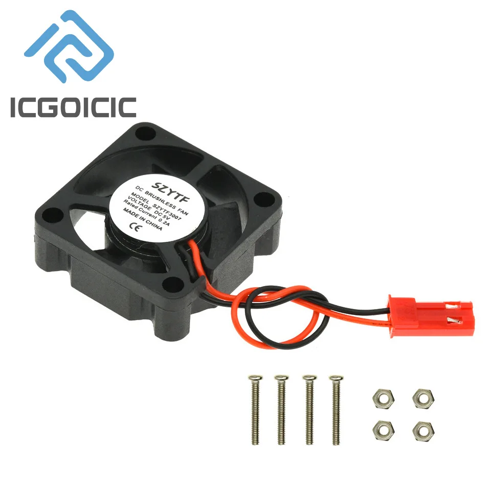 Mini Cooling Fan Heat Sink DC 5V 0.2A 3cm 3010 For Raspberry Pi 5/4/3/2/B+ 3.3V/5V Model Computer