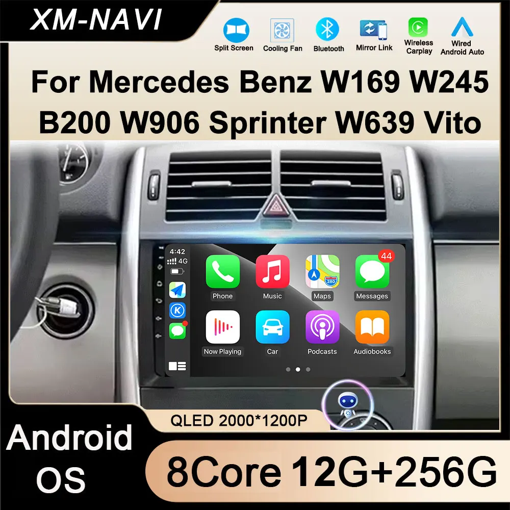 

Android 14 For Mercedes Benz B200 W169 W245 Viano Vito W639 Sprinter W906 4G Car Radio Stereo Wireless Carplay Multiemedia GPS