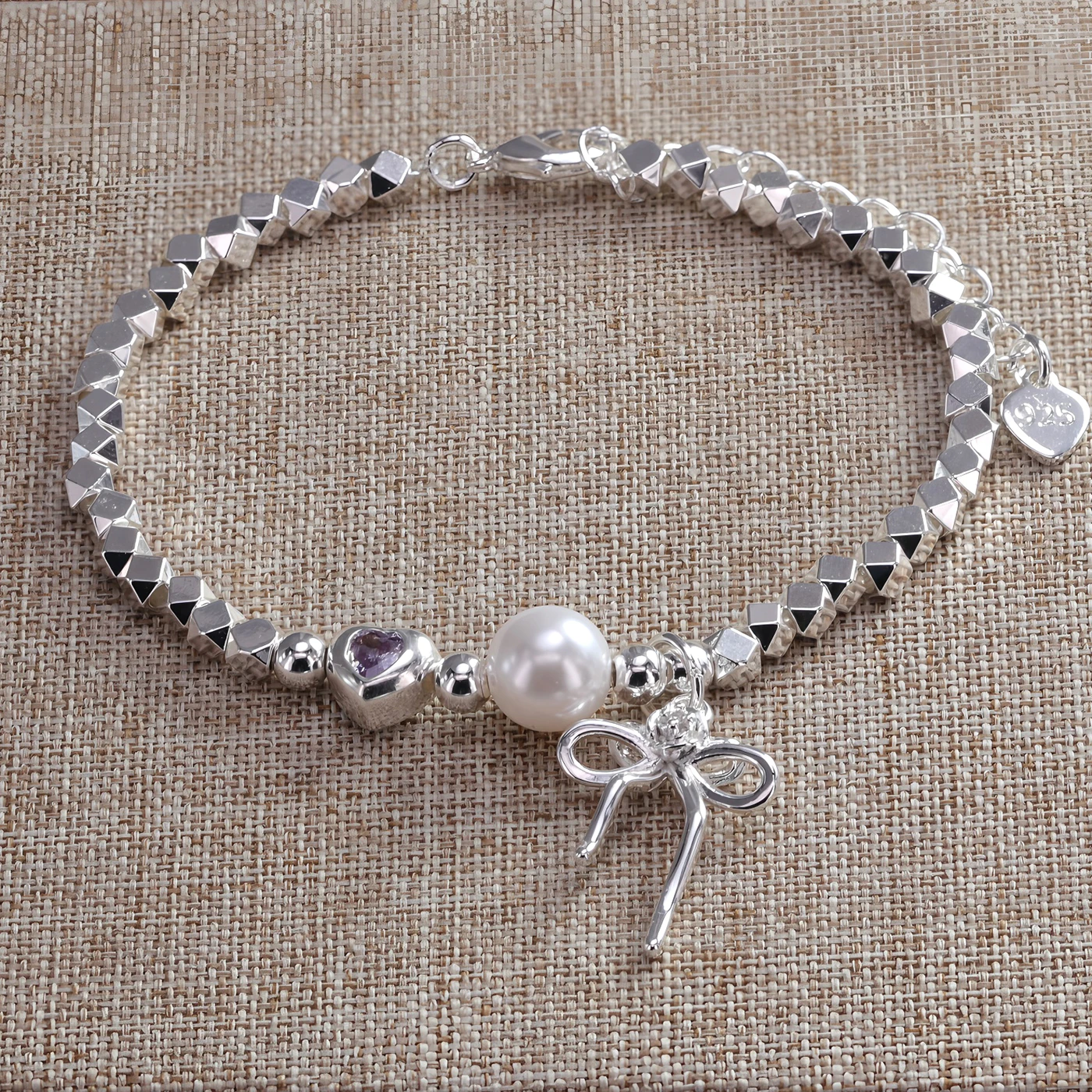 سام الباندا 925 فضة شل اللؤلؤ الفضة الخرزة سوار للنساء هدية الحب القلب القوس قلادة مجوهرات دروبشيبينغ