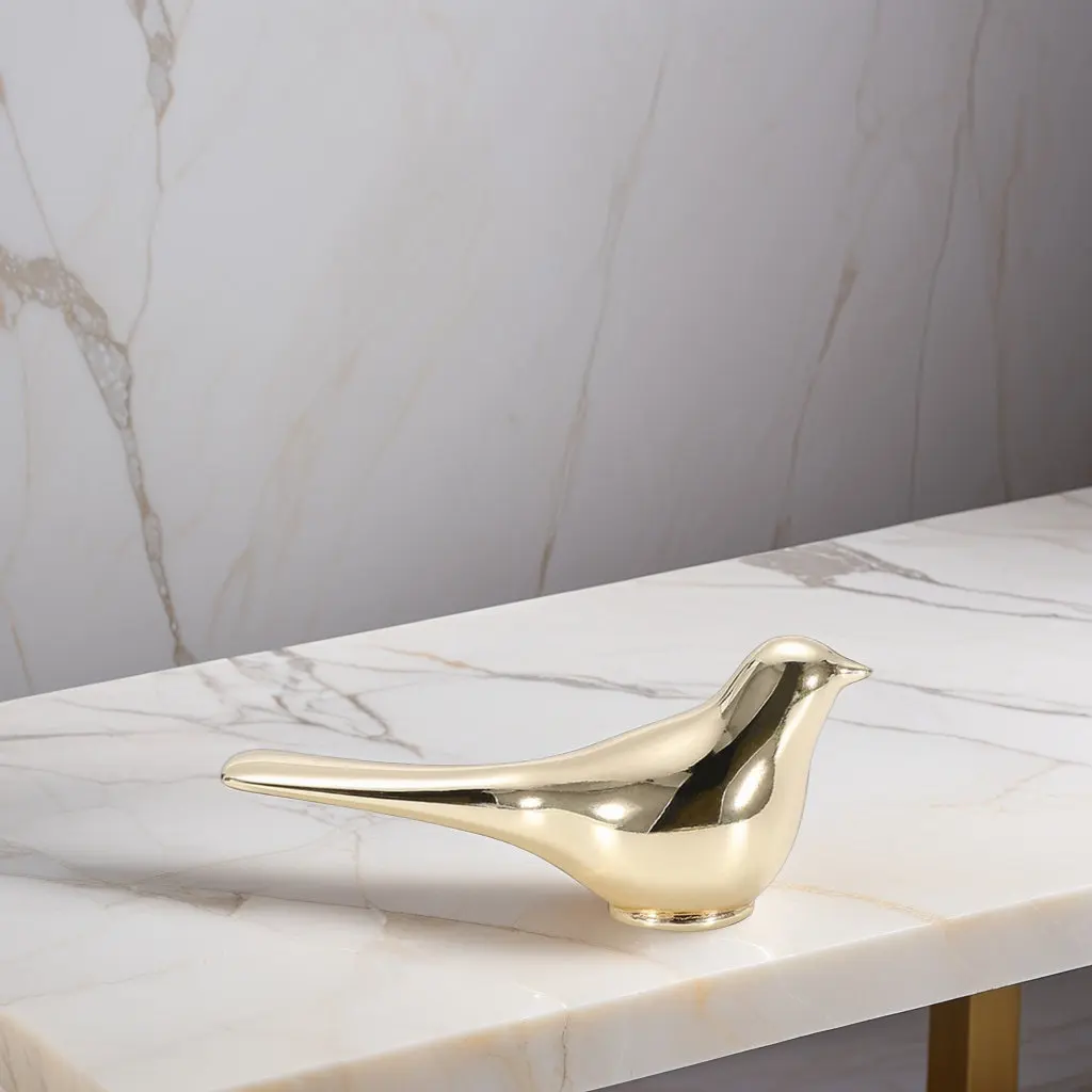2Pcs Gold Tone Bird Shaped Cabinet Handles Metal Drawer Knobs for Wardrobe Door Cupboard Bookcase Shoe Cabinet Home Decor