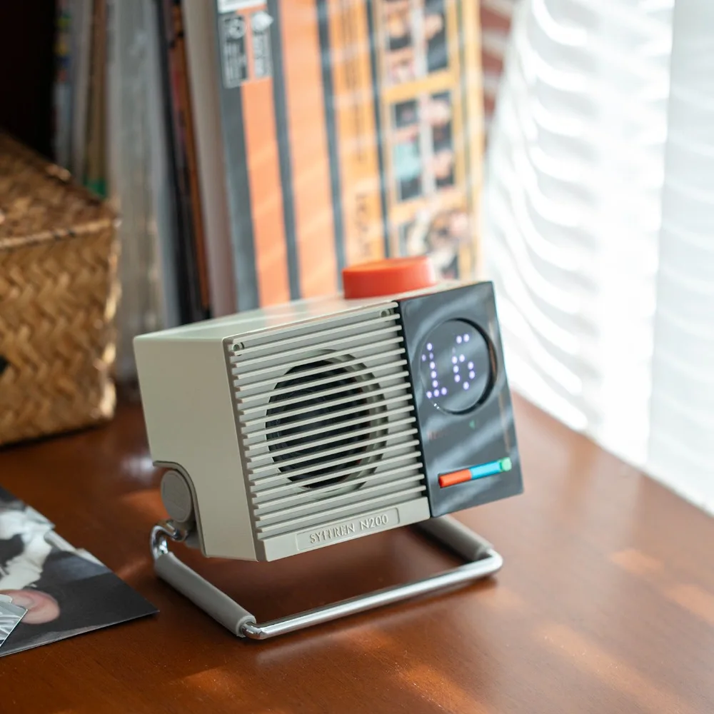 Mini Desktop Bluetooth Speakers with Adjustable Metal Stand Clear Visual Display Speakers TWS Mode Portable Speaker