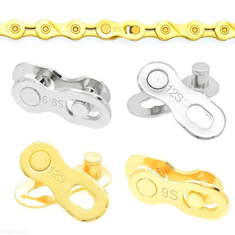 Bicycle Chain Quick Link Connector Lock Buckle Joint 6-12 Speed For Road Bike Cycling Replacement Parts Set Gold
