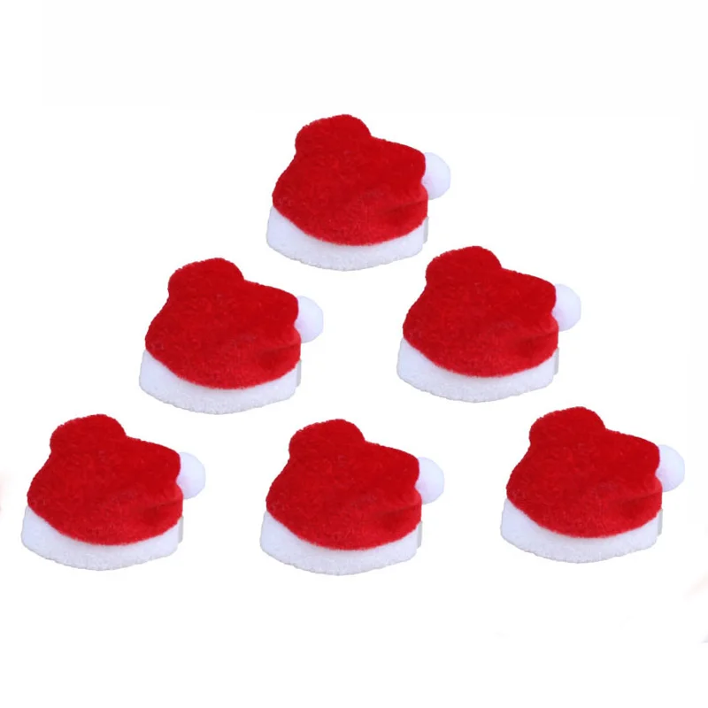 

10pcs/Set Mini Christmas Hat Santa Claus Hat Xmas Wine Bottle Caps Christmas Gift Caps For New Year Tree Ornament Decor Navidad