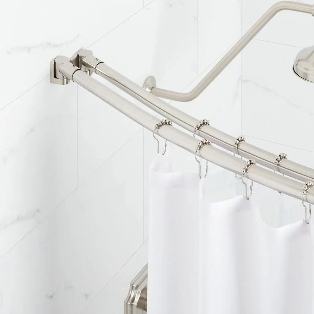 

466777 60 Curved Brass Shower Rod Brushed Nickel