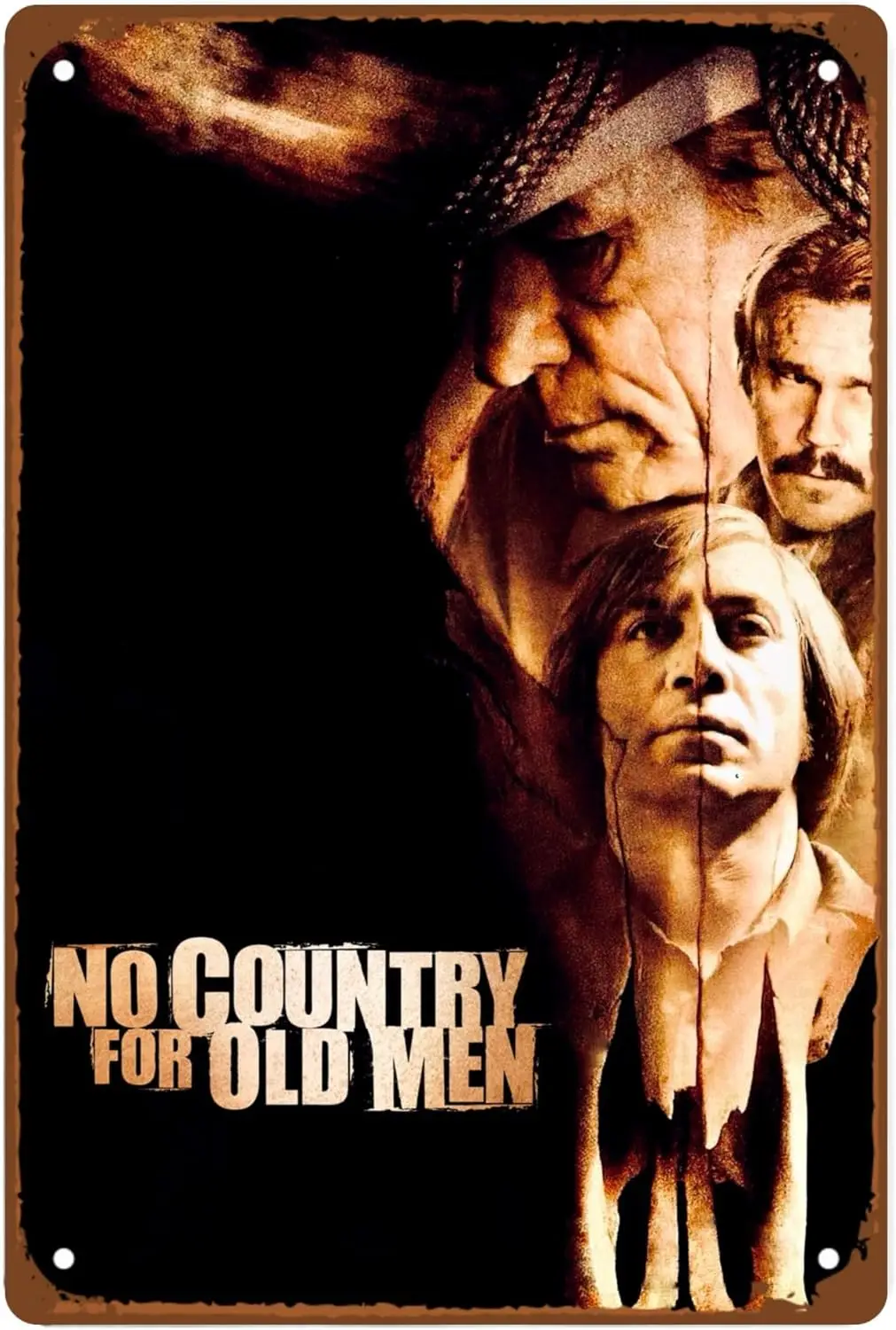 No Country For Old Men Film Metal Wall Tin Sign Classic Action Film Art Deco Retro Gift Man Cave Decor Vintage Decorations Fight