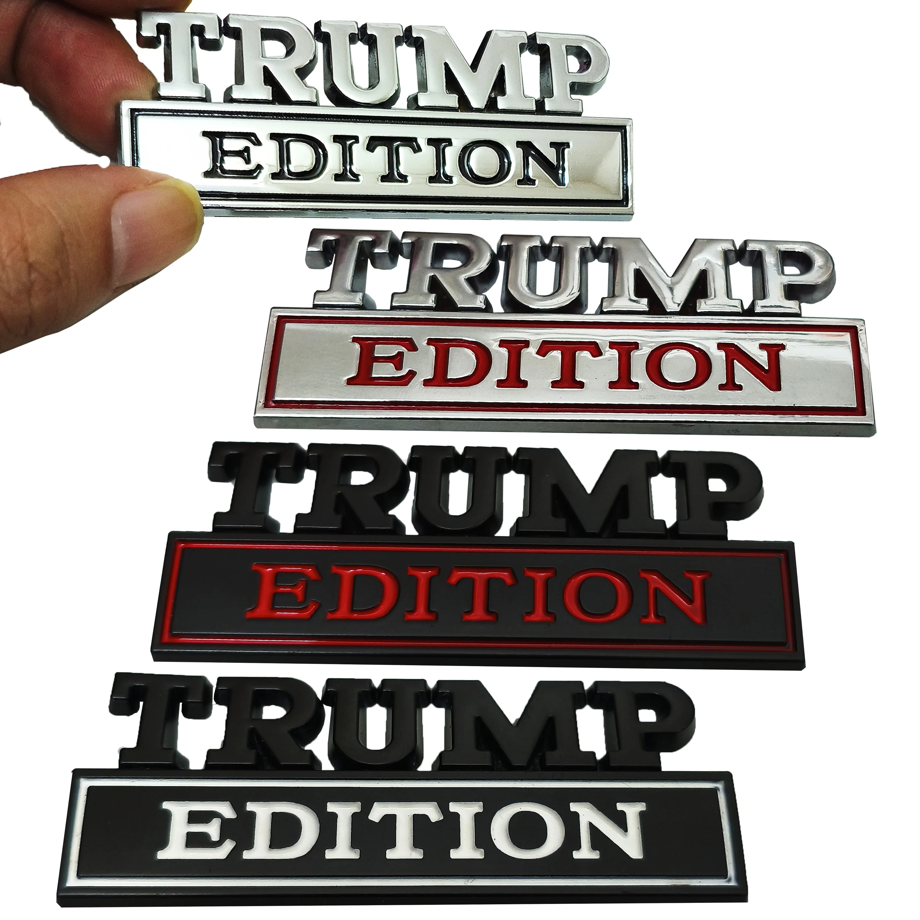 Trump Edition Car Metal Badges for Toyota Ford Chevrolet Subaru  Jeep Metal Stickers for the Rear Trunk Body Sides of Cars