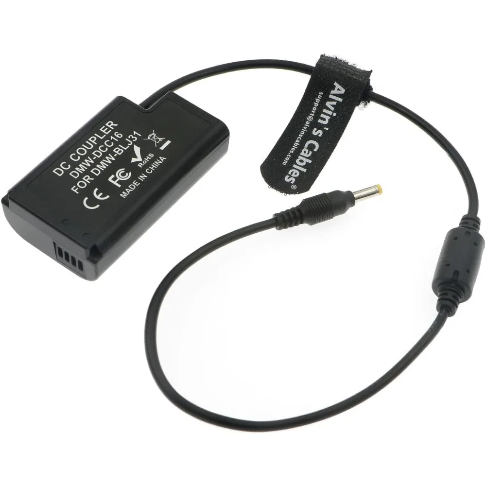 Alvin’s Cables Straight DC to DMW-DCC16 Dummy Battery Power-Cable for Panasonic LUMIX S1| S1M| S1R| S1RM| S1H Camera 45CM|18in