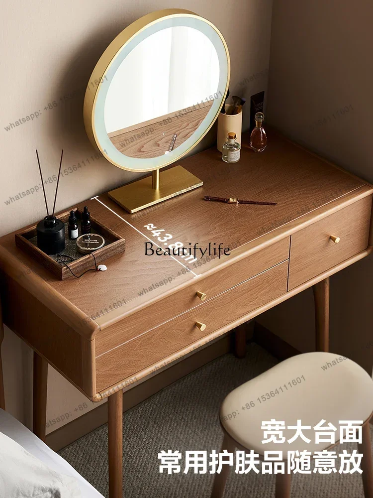 Customization Nordic storage integrated dresser bedroom household small apartment solid wood foot makeup table