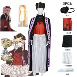 Demon Doma Douma Cosplay Costume Wig Fan Sets Kimetsu No Yaiba Outfit Halloween Anime Douma Kimono for Men Women