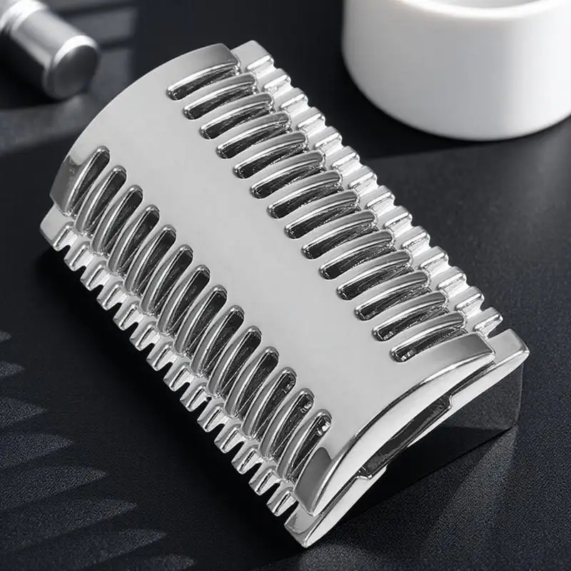 أداة حلاقة معدنية متينة من سبائك الزنك ذات حافة مزدوجة ومشط مفتوح للرجال #6