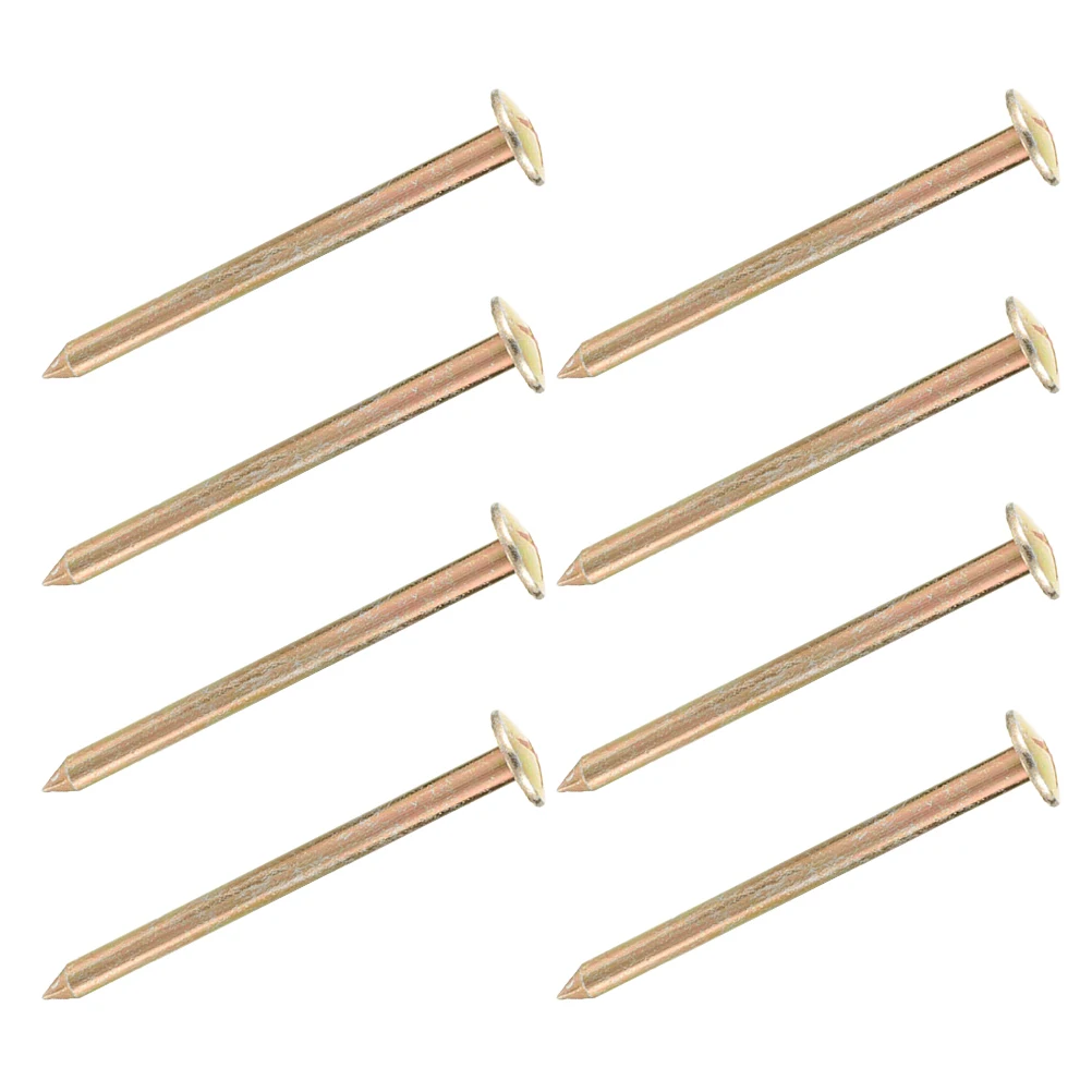 8pcs Ground Survey Nails Stainless Steel Metal Marking Stakes Durable Lawn Garden Boundary Measurement Pegs Tool