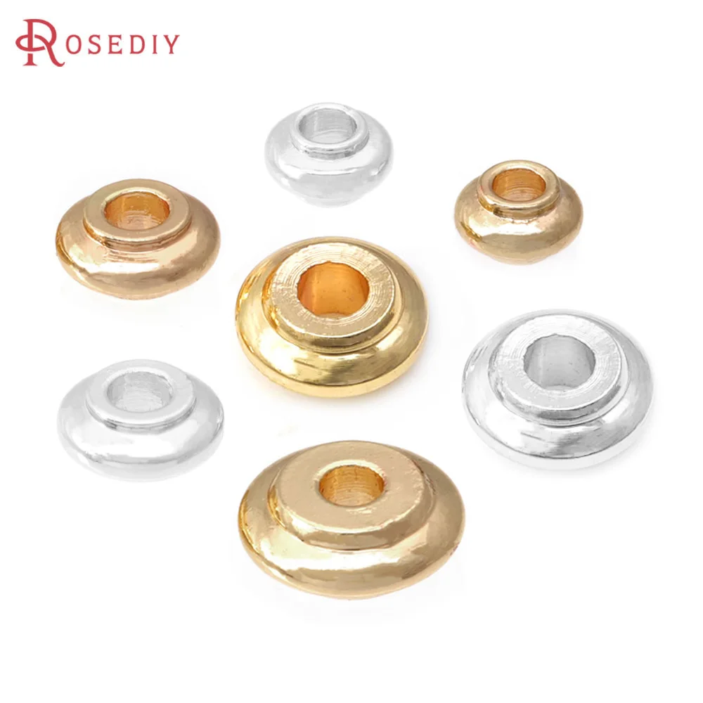 50PCS 3MM 4MM 5MM 6MM 18K Gold Color Brass Spacer Beads Bracelet High Quality Diy Necklace Earrings Jewelry Accessories Making