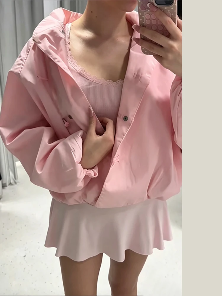 Schicke Jacke im chinesischen Stil mit tailliertem Schnitt, Stehkragen, Knöpfen, Ballonärmeln, lockerem Schnitt, neuer Streetwear für den Alltag im Herbst. – Detail 7